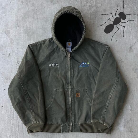 Vintage Y2K Carhartt J131 MOS green work wear jacket - Picture 1 of 8